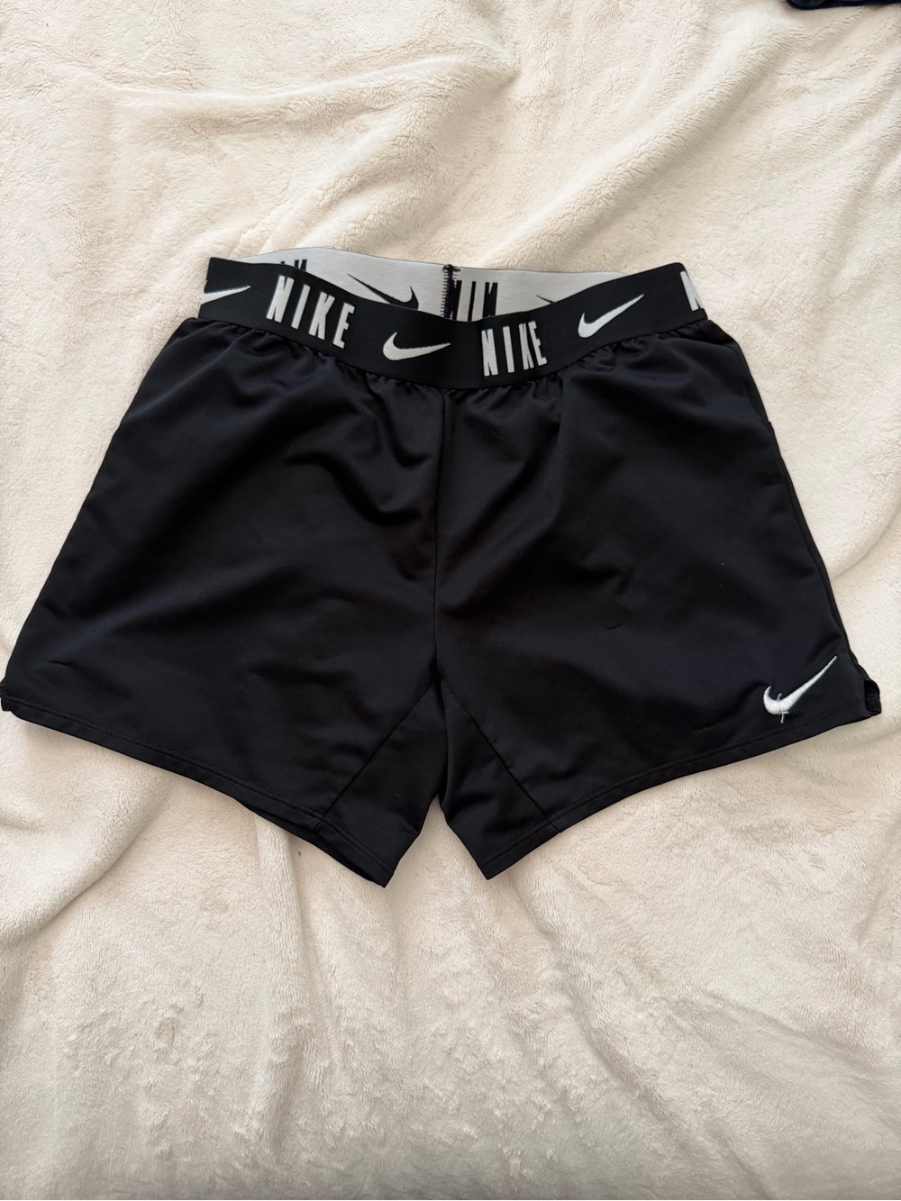 Nike Girl’s Black Athletic Shorts with Branded Elastic Waistband